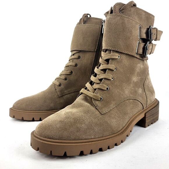 Vince Camuto Combat Boots Suede Lace Up
